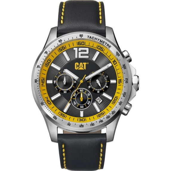 Men's Caterpillar CAT Boston Chronograph Leather Watch AD14334137