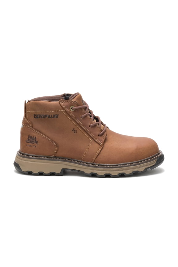 erpillar Men's Parker Steel Toe ESD Leather Lace Up Work Boot, Dark Beige, Size 13