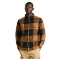 thumbnail image 1 of Men's Caterpillar Sherpa-Lined Plaid Flannel Shacket Color: Bronze Size: XL, 1 of 4