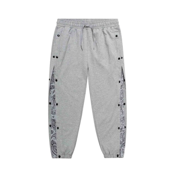 Men's Causal Long Pants Lightweight Funny Print Pants with Pockets Grey Size S
