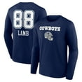 thumbnail image 1 of Men's CeeDee Lamb Navy Dallas Cowboys Team Wordmark Player Name & Number Long Sleeve T-Shirt, 1 of 3