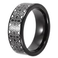 thumbnail image 1 of Men's Celtic Cross Pattern Band in Black Tungsten - Mens Ring, 1 of 4
