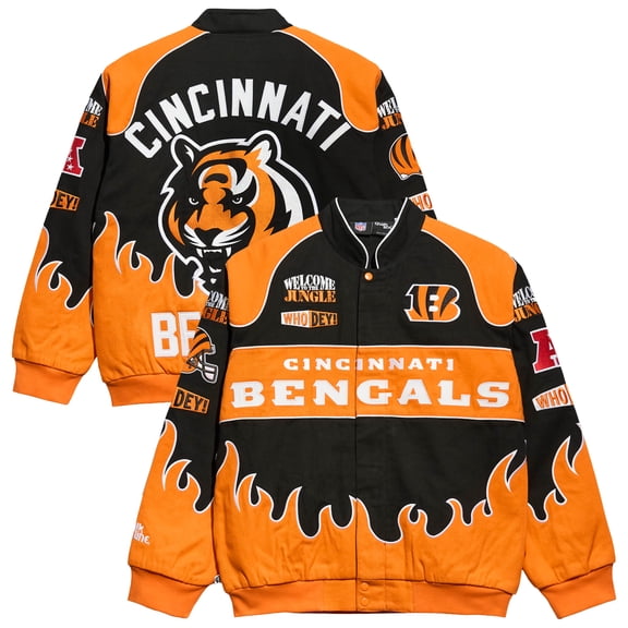 Men's Chalk Line Black Cincinnati Bengals Premium Racing Full-Snap Jacket