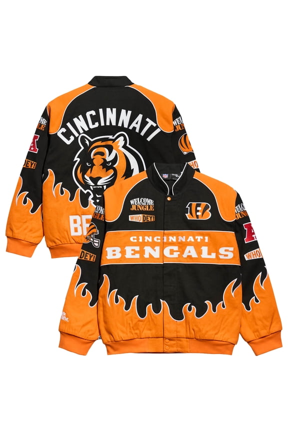 Men's Chalk Line Black Cincinnati Bengals Premium Racing Full-Snap Jacket