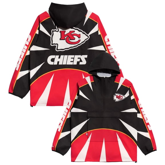Men's Chalk Line Black Kansas City Chiefs Spike Anorak Half-Zip Jacket