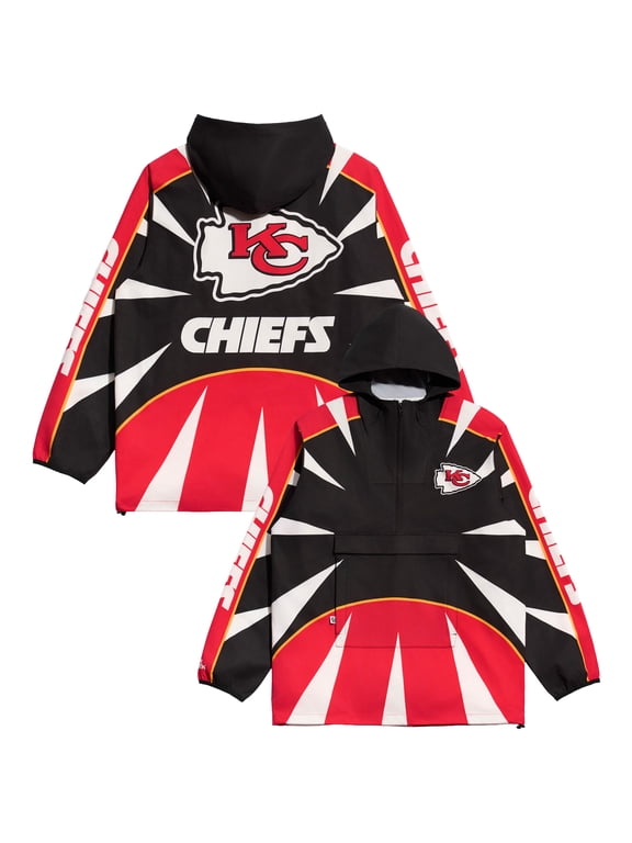 Men's Chalk Line Black Kansas City Chiefs Spike Anorak Half-Zip Jacket