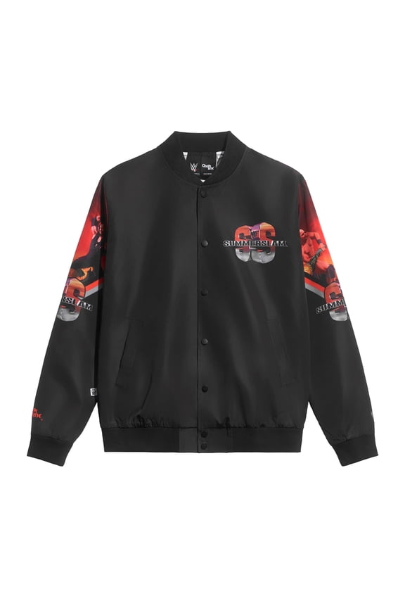 Men's Chalk Line  Black SummerSlam 1998 Fanimation Satin Full-Snap Jacket