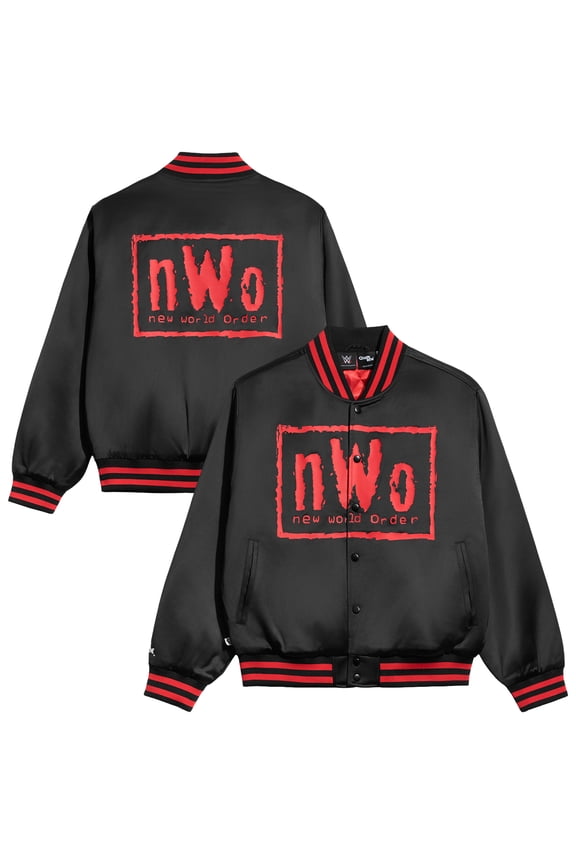 Men's Chalk Line Black nWo Wolfpac Quilted Satin Full-Snap Jacket