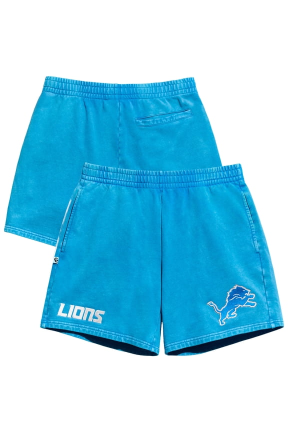Men's Chalk Line Blue Detroit Lions Washed Logo Draft Shorts