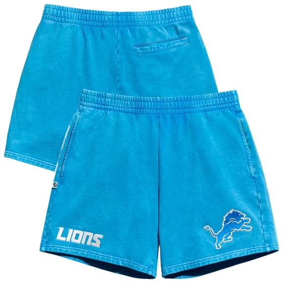 Men's Chalk Line Blue Detroit Lions Washed Logo Draft Shorts
