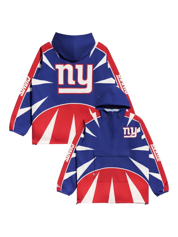 Men's Chalk Line Blue New York Giants Spike Anorak Half-Zip Jacket
