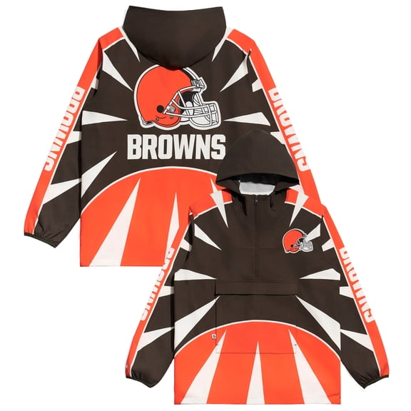 Men's Chalk Line Brown Cleveland Browns Spike Anorak Half-Zip Jacket