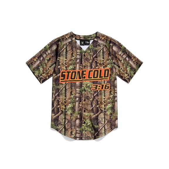 Men's Chalk Line Camo "Stone Cold" Steve Austin Fashion Baseball Jersey
