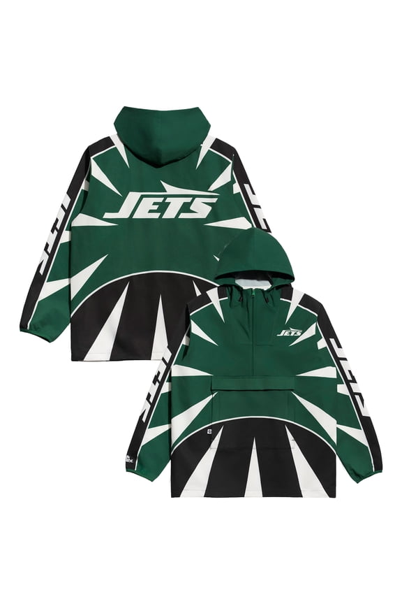 Men's Chalk Line Green New York Jets Spike Anorak Half-Zip Jacket