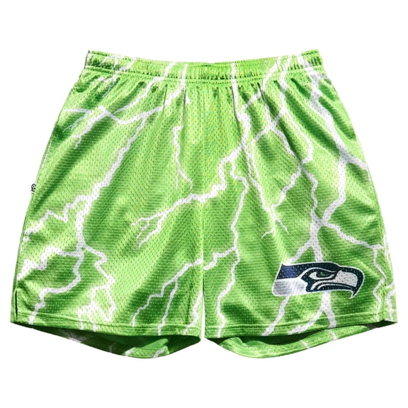 Men's Chalk Line Neon Green Seattle Seahawks Lightning Retro Shorts