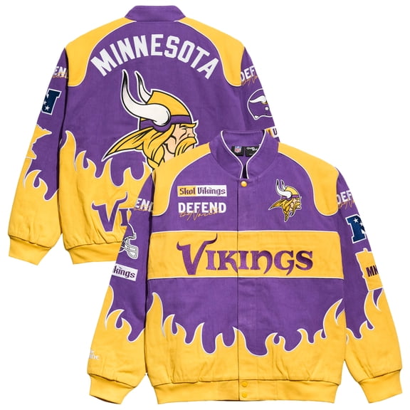 Men's Chalk Line Purple Minnesota Vikings Premium Racing Full-Snap Jacket