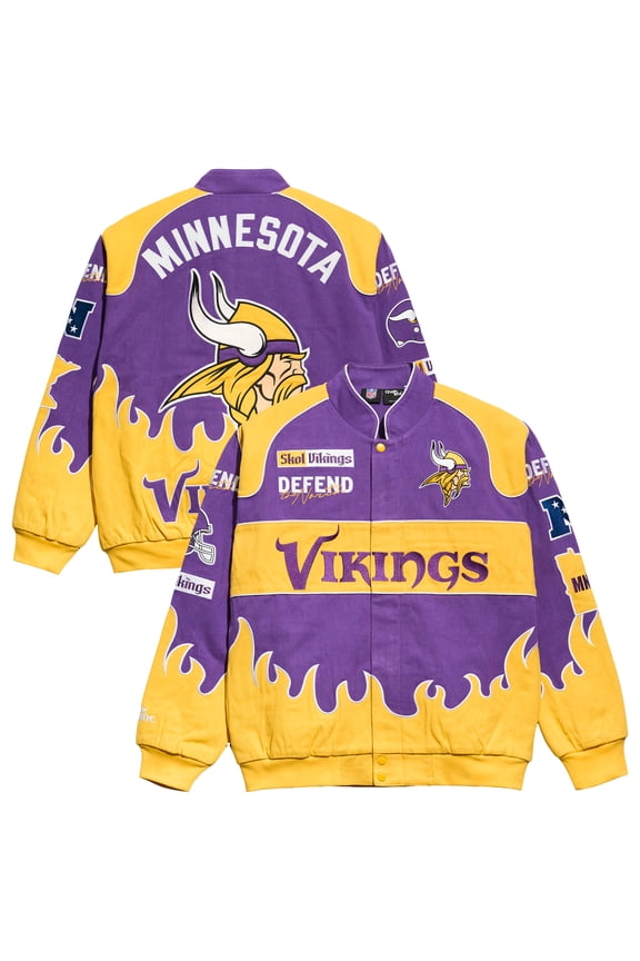 Men's Chalk Line Purple Minnesota Vikings Premium Racing Full-Snap Jacket
