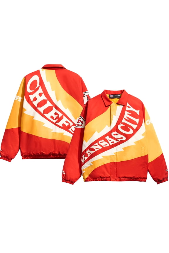 Men's Chalk Line Red/Gold Kansas City Chiefs Saw Blade Quilted Puffer Full-Zip Jacket
