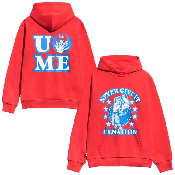 Men's Chalk Line Red John Cena Never Give Up Cenation Hoodie