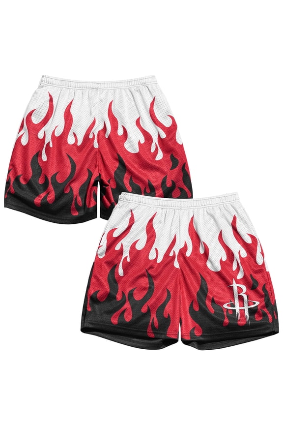 Men's Chalk Line White Houston Rockets  Flame Shorts
