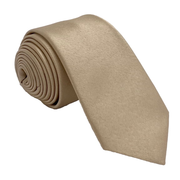 Men’s Chamagne Formal Satin Self-Tie Necktie in a Variety of Colors by Spencer J’s Signature Satin Collection