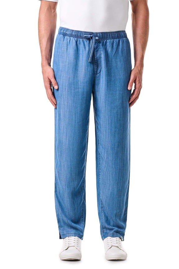Men's Chambray Pants - UPF 50+ Sun Protection - Brickel in Light Indigo Chambray