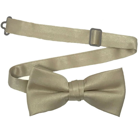 Men’s Champagne Formal Satin Pre-Tied Bow Tie in a Variety of Colors by Spencer J’s Signature Satin Collection