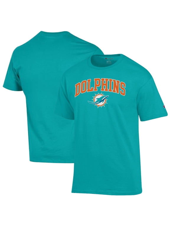 Men's Champion Aqua Miami Dolphins Arch Over Logo T-Shirt