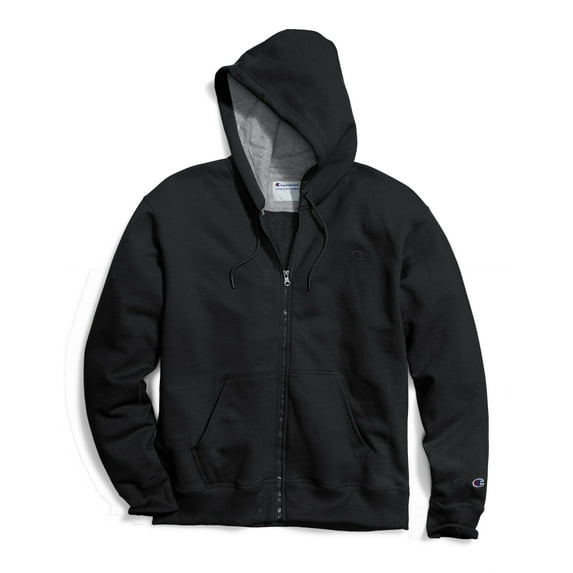 Men's Champion Big & Tall Fleece Full Zip Hoodie Black XLT