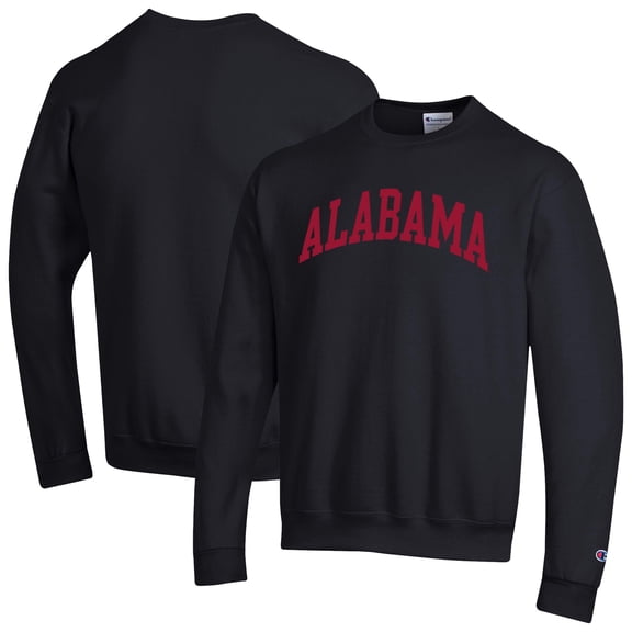 Men's Champion Black Alabama Crimson Tide Basic Arch Fleece Pullover Sweatshirt