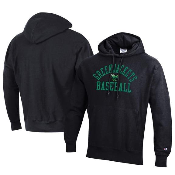 Men's Champion Black Augusta GreenJackets Baseball Reverse Weave Pullover Hoodie
