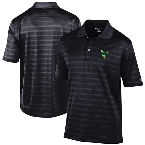 Men's Champion Black Augusta GreenJackets Textured Solid Polo