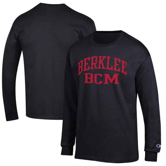 Men's Champion Black Berklee College of Music Jersey Long Sleeve T-Shirt