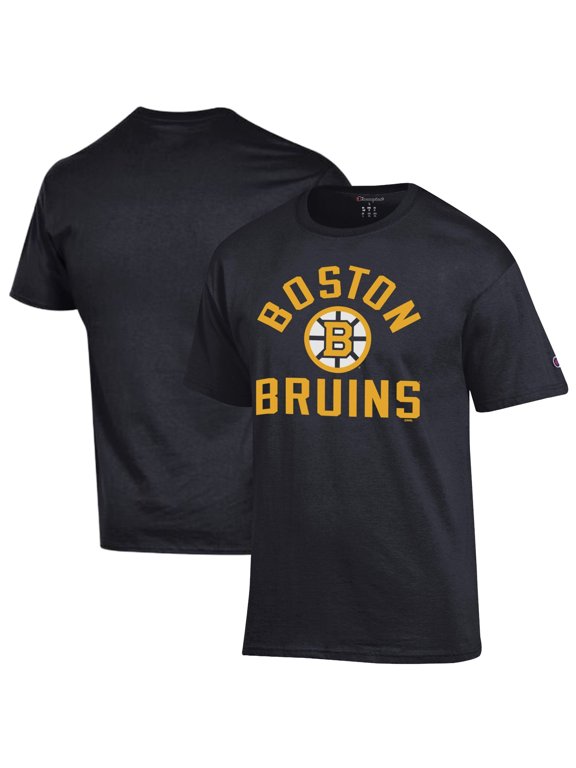 Men's Champion Black Boston Bruins Primary Logo Jersey T-Shirt