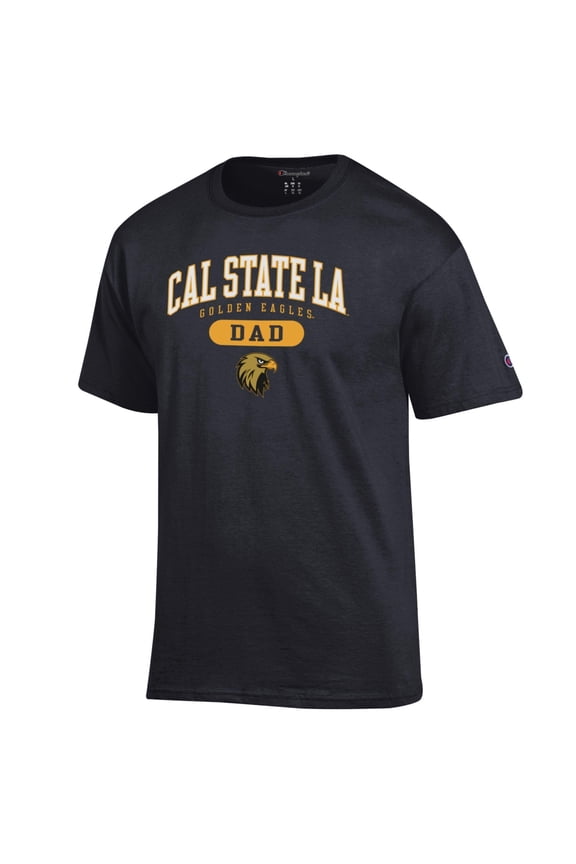Men's Champion Black Cal State L.A. Golden Eagles Dad Pill Box T-Shirt