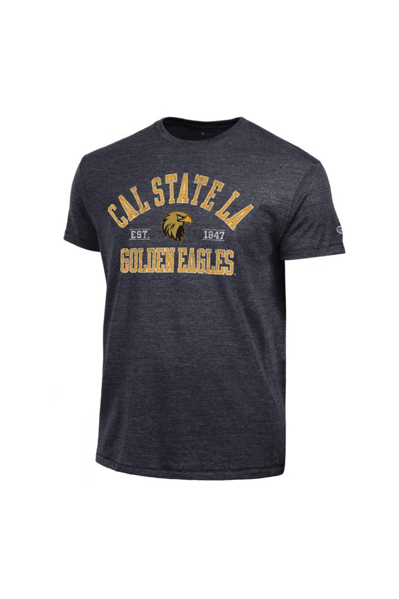 Men's Champion Black Cal State L.A. Golden Eagles Established Date Ultimate Tri-Blend T-Shirt