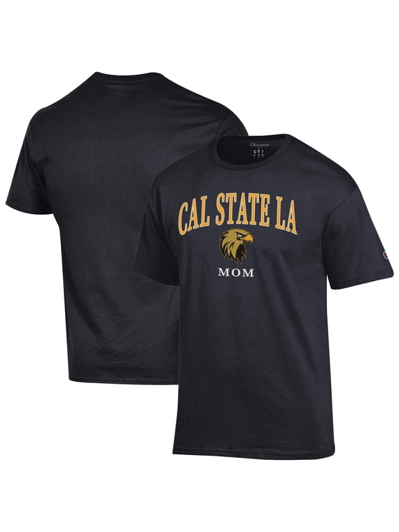 Unisex Champion Black Cal State L.A. Golden Eagles Mom Logo T-Shirt