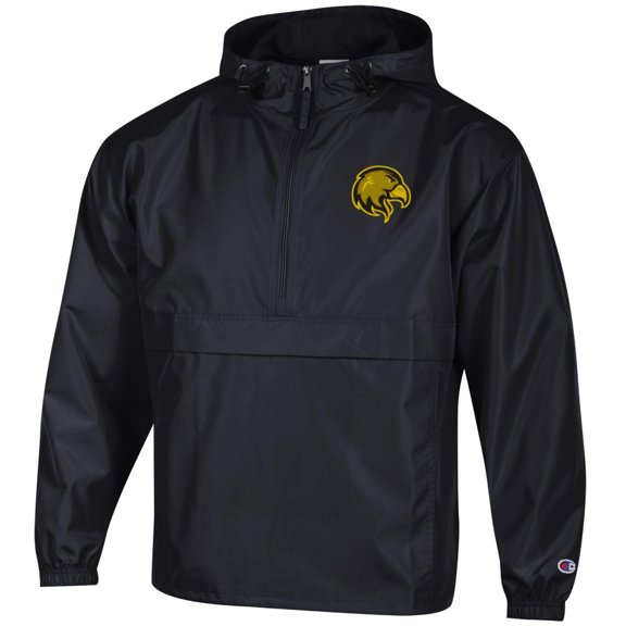 Men's Champion Black Cal State L.A. Golden Eagles Packable Half-Zip Hooded Jacket