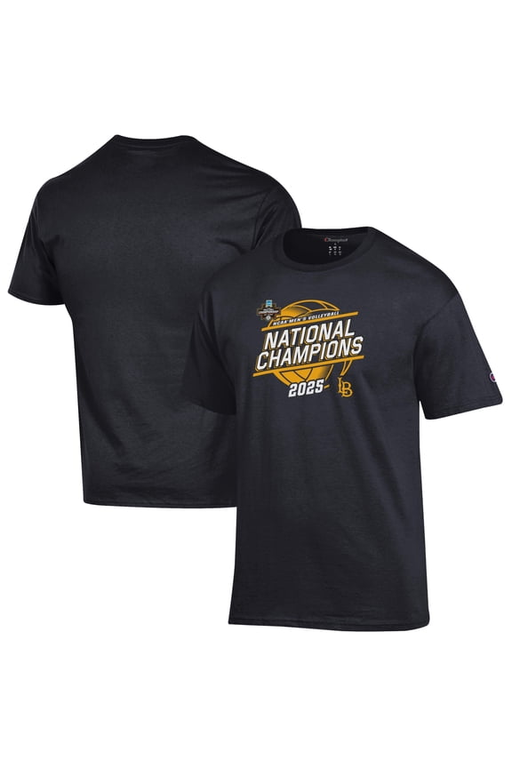 Men's Champion Black Cal State Long Beach The Beach 2025 NCAA Men's Volleyball National Champions T-Shirt