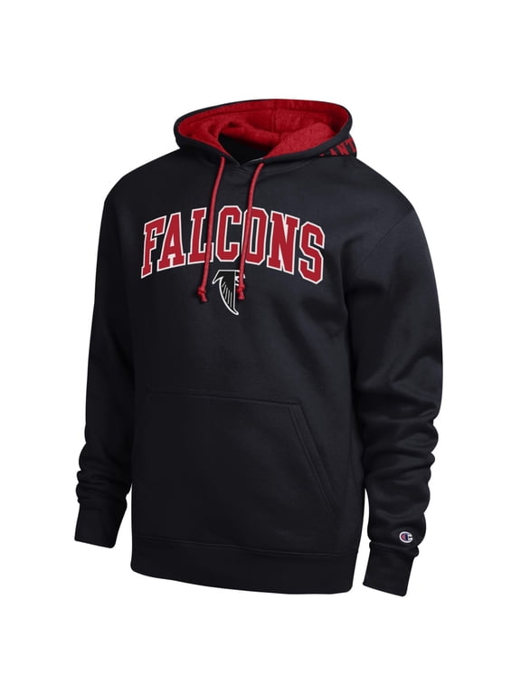 Men's Champion Black/Cardinal Atlanta Falcons Contrast Hoodie