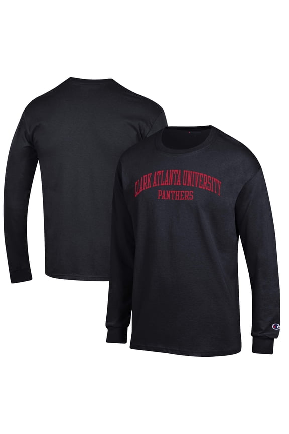 Men's Champion Black Clark Atlanta University Panthers Jersey Long Sleeve T-Shirt