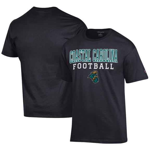 Men's Champion Black Coastal Carolina Chanticleers Football Jersey T-Shirt