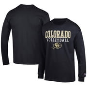Mens Champion Black Colorado Buffaloes Volleyball Stack Long Sleeve T-Shirt