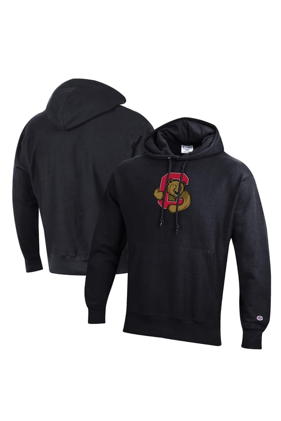 Men's Champion Black Cornell Big Red Reverse Weave Fleece Pullover Hoodie
