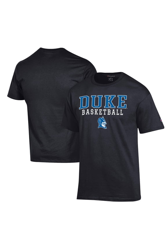 Men's Champion Black Duke Blue Devils Basketball Stack T-Shirt