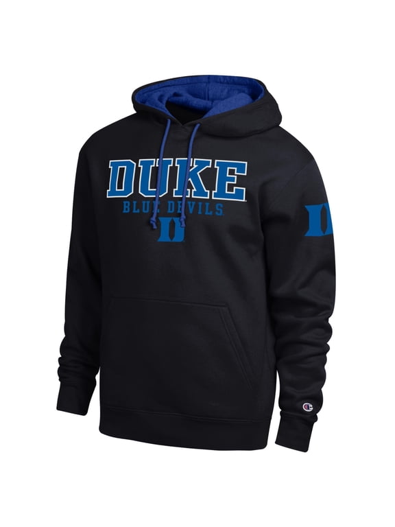 Men's Champion Black Duke Blue Devils Contrast Hoodie