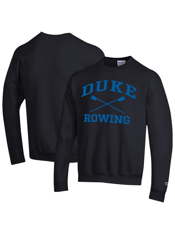 Men's Champion Black Duke Blue Devils Rowing Eco Powerblend Pullover Sweatshirt
