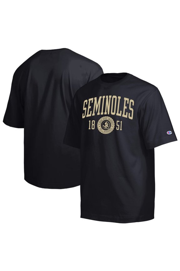 Men's Champion  Black Florida State Seminoles Established Tradition Heavyweight T-Shirt