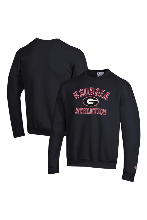 Men's Champion  Black Georgia Bulldogs Athletics Logo Pullover Sweatshirt