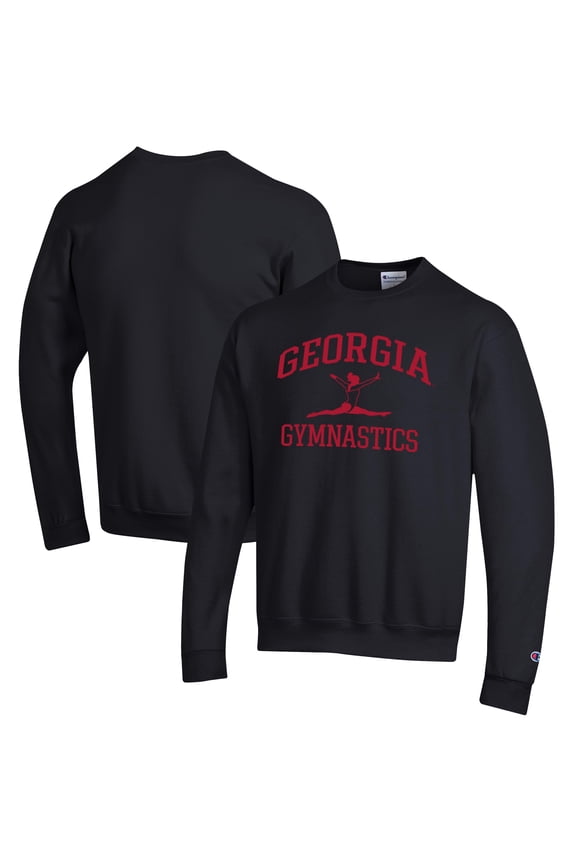 Men's Champion  Black Georgia Bulldogs Gymnastics Icon Powerblend Pullover Sweatshirt